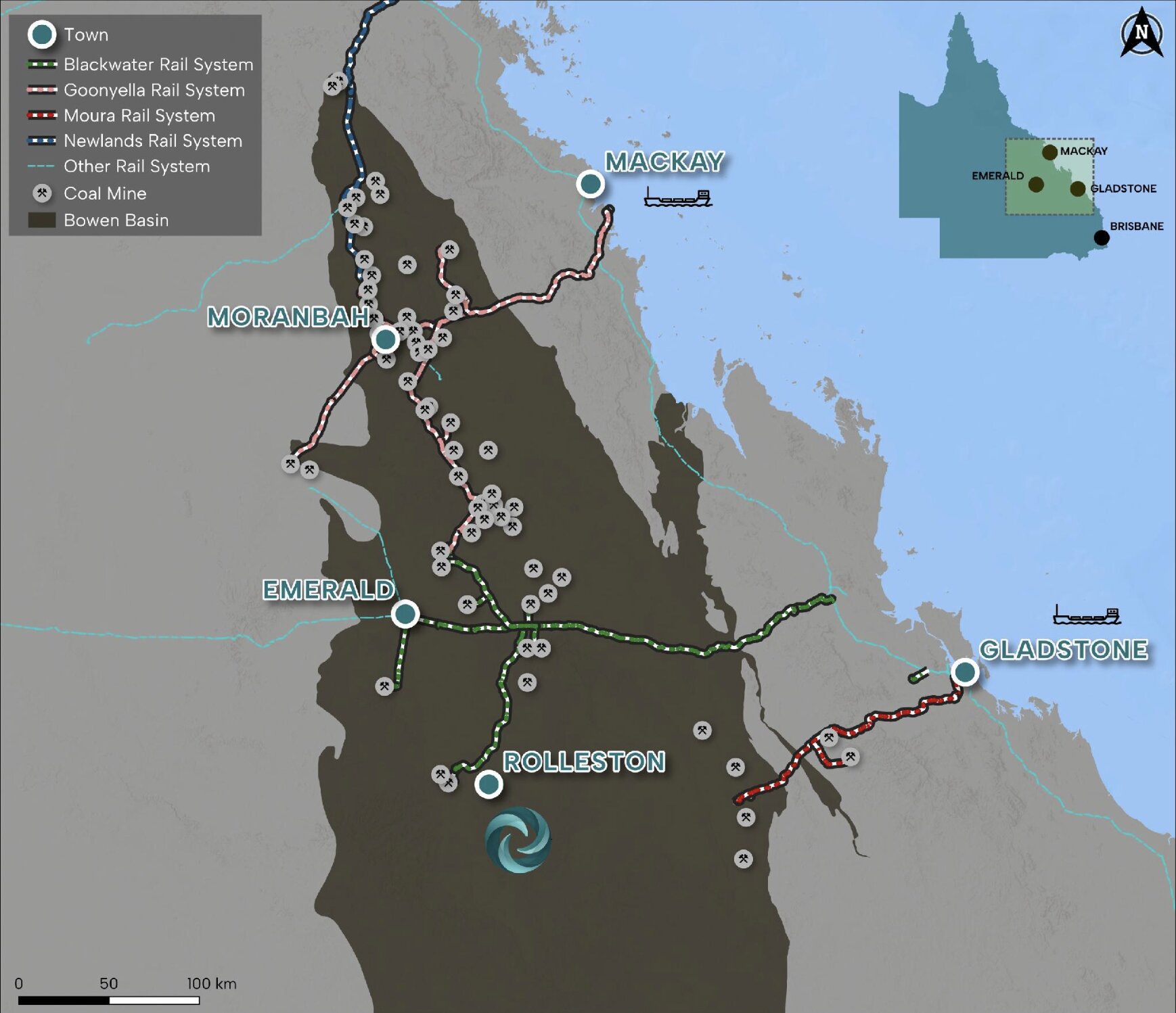 Rolleston District Map - Bowen Basin, Queensland